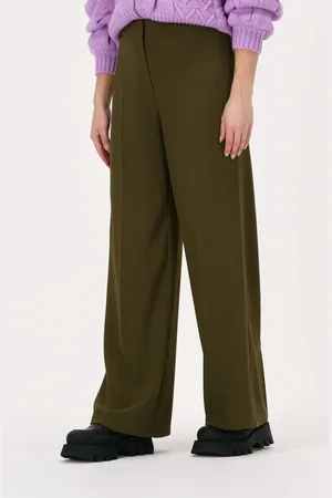 Notes Du Nord Dames Broeken Oliana Pants Dark Olive - - Maat S