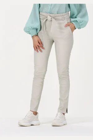 Witte leren broek dames hot sale