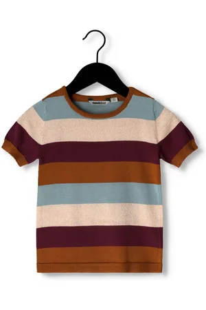 Moodstreet Meisjes Tops & T-shirts Fine Knitted Striped Top - - Maat 110/116