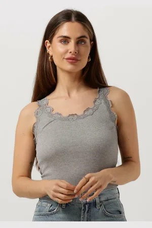 Rosemunde Dames Tops & T-shirts Silk Top W/ Lace - - Maat XL