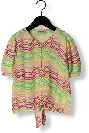Like Flo Meisjes Blouses Fancy Woven Rainbow Knotted Blouse - - Maat 116