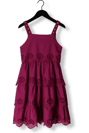 Scotch&Soda Meisjes Jurken Layered Broderie Anglaise Midi Dress - - Maat 104