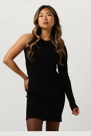 Alix the label Dames Jurken Ladies Knitted Asymmetric Dress - - Maat XS