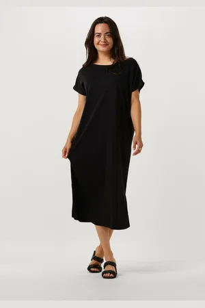 Minus Dames Jurken Ophelia Boat Neck Short Sleeve Midi Modal Dress - - Maat XS
