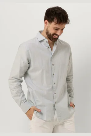 Profuomo Heren Overhemden Shirt Cutaway Sc Cotton Linnen - - Maat 40