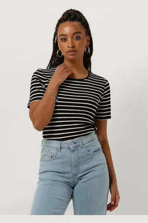 ANOTHER LABEL Dames Tops & T-shirts Elyne Stripe T-shirt S/s - - Maat XL