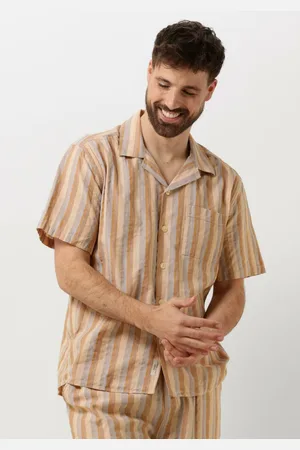 Foret Forét Heren Overhemden Otter Seersucker Ss Shirt - - Maat XL