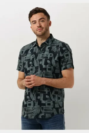 PME Legend™ Heren Overhemden Short Sleeve Shirt Print On Ctn Slub - - Maat XL