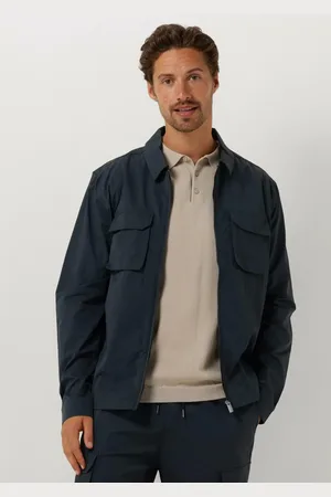 Pure Path Heren Overshirts Shirt With Front Zipper And Chest Pockets - - Maat XS