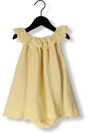 Quincy Mae Baby Jurken Isla Dress Lemon - - Maat 104/110
