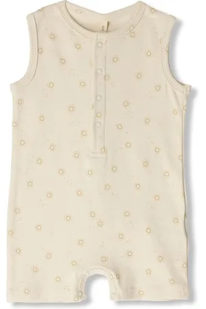 Quincy Mae Baby Boxpakken Ribbed Henley Romper Suns - - Maat 62/68