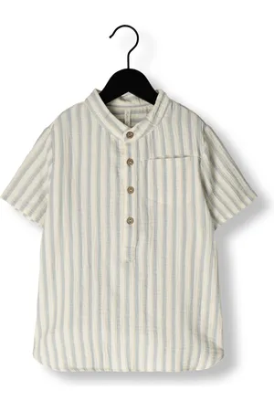 Rylee + Cru Jongens Overhemden Mason Shirt Ocean Stripe - - Maat 104/110