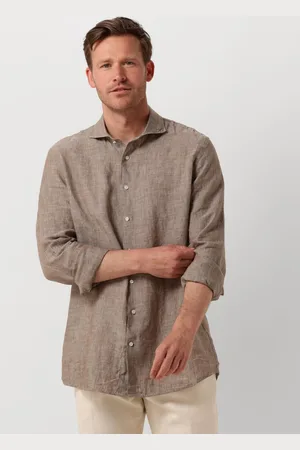 Profuomo Heren Overhemden Shirt X-cutaway Sc Linnen - - Maat 38