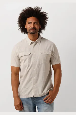 Pure Path Heren Overhemden Seersucker Shortsleeve Shirt With Chest Pockets - - Maat XL