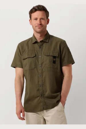 PME Legend™ Heren Overhemden Short Sleeve Shirt Ctn/linen - - Maat XXL