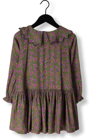 Your Wishes Meisjes Jurken Vivid Flower Collar Dress - - Maat 116