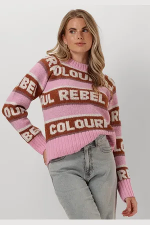 Colourful rebel Dames Truien & Vesten Ximenia Cr Intarsia Knitted Sweater - - Maat XL