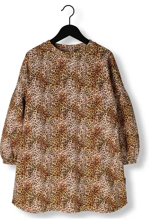 Daily Brat Meisjes Jurken Leopard Heart Sweat Dress - - Maat 104/110