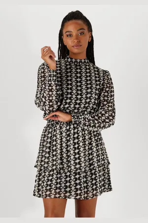 Aaiko Dames Jurken Gabry Ikat Dot Vis 515 - - Maat XL