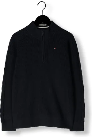 Tommy Hilfiger Jongens Truien & Vesten Turtleneck Half Zip Sweater - - Maat 128