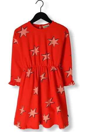 CarlijnQ Meisjes Jurken Stars-dress Longsleeve Ruffles - - Maat 110/116
