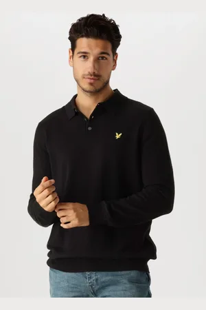 Lyle & Scott Heren Truien & Vesten Cotton Merino Long Sleeve Knitted Polo - - Maat XXL