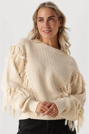 Catwalk Junkie Dames Truien & Vesten Relaxed Fringed Knit - - Maat 34