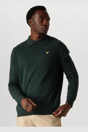 Lyle & Scott Heren Truien & Vesten Cotton Merino Long Sleeve Knitted Polo - - Maat XS