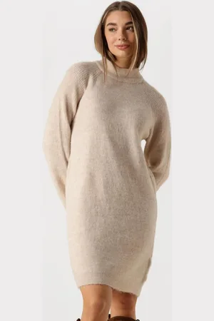 SELECTED Dames Jurken Slflulu Ls High Neck Knit Dress - - Maat XL