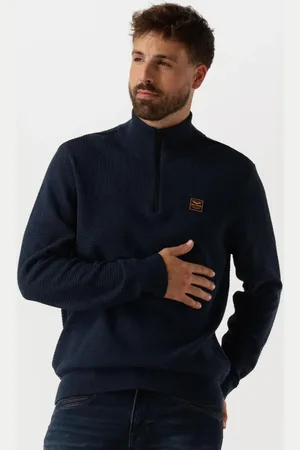 PME Legend™ Heren Truien & Vesten Half Zip Collar Cotton Mouline - - Maat XL