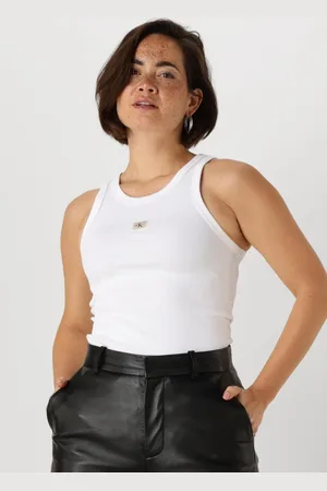 Calvin Klein Dames Tops & T-shirts Woven Label Rib Tank Top - - Maat XL