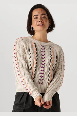 Catwalk Junkie Dames Truien & Vesten Multi Color Cable Knit - - Maat 34