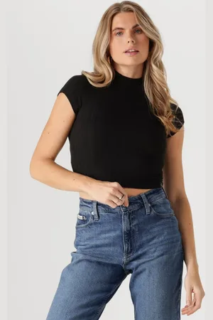 Calvin Klein Dames Tops & T-shirts Warm Texture Rib Mockneck Top - - Maat XL