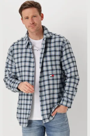 Tommy Hilfiger Heren Overhemden Tjm Badge Flannel Shirt Ext - - Maat XL