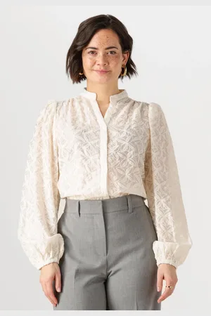 NUKUS Dames Blouses Malaga Blouse Embroidery - - Maat XS