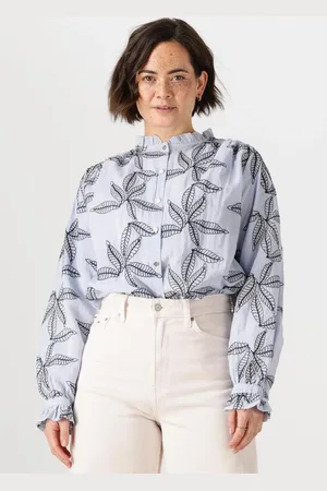 NUKUS Dames Blouses Jenna Blouse Embroidery - - Maat XL