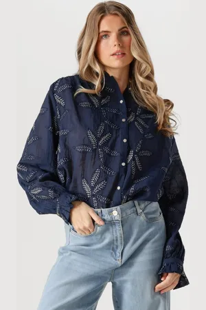 NUKUS Dames Blouses Jenna Blouse Embroidery - - Maat XXL