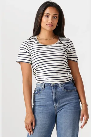 NUKUS Dames Tops & T-shirts Tirza Top Stripe - - Maat XL