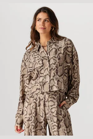 Alix the label Dames Blouses Ladies Woven Snake Twill Blouse - - Maat XL