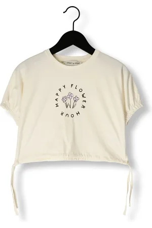 Sproet & Sprout Meisjes Tops & T-shirts T-shirt Boxy Happy Flower - - Maat 110