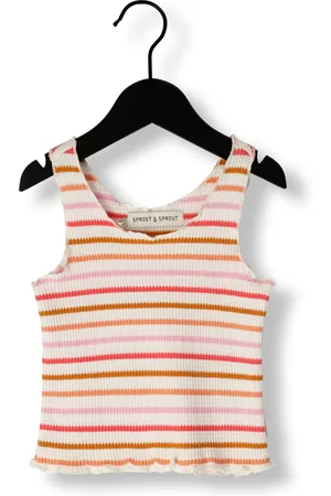 Sproet & Sprout Meisjes Tops & T-shirts Cropped Singlet Waffle Stripes - - Maat 116