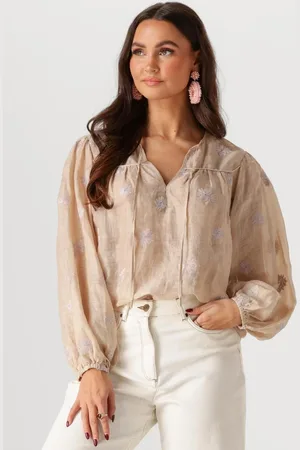 NUKUS Dames Blouses Kaoutar Blouse Embroidery - - Maat XS