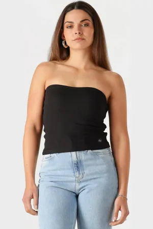 Calvin Klein Dames Tops & T-shirts Woven Label Rib Sleeveless Top - - Maat XL