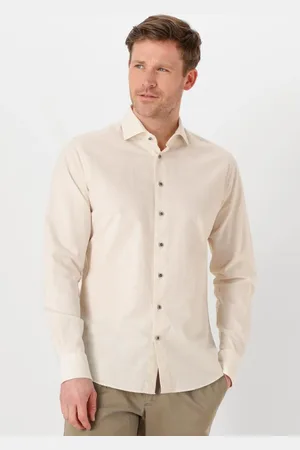Profuomo Heren Overhemden Shirt X-cutaway Sc Sf Cotton Linen - - Maat 38