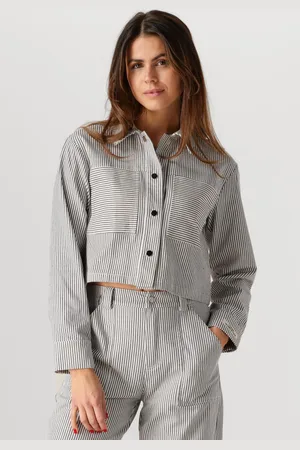 Colourful rebel Dames Blouses Ruby Cropped Striped Blouse - - Maat XL
