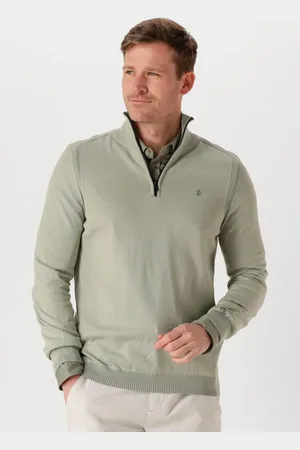 Cast Iron Heren Truien & Vesten Half Zip Collar Cotton Stretch - - Maat XL