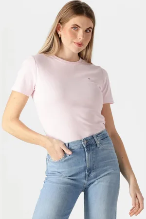 Tommy Hilfiger Dames Tops & T-shirts Slim Cody C-nk Ss - - Maat XL