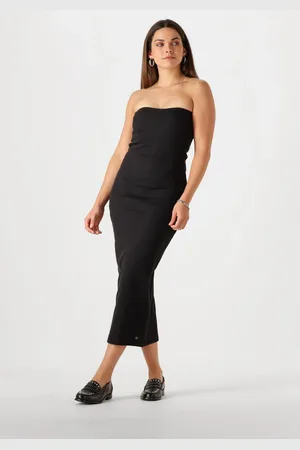 Calvin Klein Dames Jurken Woven Label Rib Sleeveless Dress - - Maat XL
