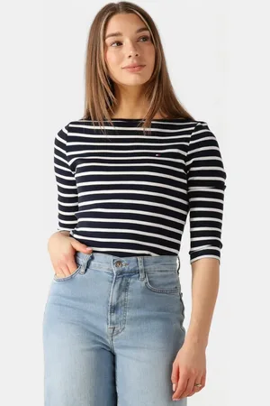 Tommy Hilfiger Dames Tops & T-shirts New Cody Slim Boat-nk 3/4slv - - Maat XL