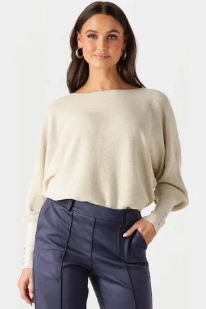 NUKUS Dames Truien & Vesten Batwing Pullover Plain - - Maat XL